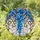 Blue Forget-Me-Not Flowers Tiffany Stained Glass Water Ripple Brown Gold Jewel Tone Stained Glass Suncatcher - 2