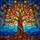 Ancient Tree of Life Stained Glass - Tiffany Style Gnarled Trunk Mosaic Sky Water Stained Glass Suncatcher - 5