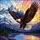 Bald Eagle Soaring Snow-Capped Mountains Lake Sunset Dramatic Stained Glass Stained Glass Suncatcher - 5