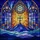 Religious Stained Glass Cross Mountain Sunburst Gothic Cathedral Rose Window Art Stained Glass Suncatcher - 5