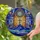 Religious Stained Glass Cross Mountain Sunburst Gothic Cathedral Rose Window Art Stained Glass Suncatcher - 1