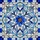 Intricate Tiffany Style Stained Glass Floral Mandala Medallion, Blue Scrollwork Mosaic Stained Glass Suncatcher - 5
