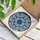 Intricate Tiffany Style Stained Glass Floral Mandala Medallion, Blue Scrollwork Mosaic Stained Glass Suncatcher - 3