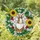 Fluffy Rabbit Sunflowers Berries Stained Glass Mosaic - Tiffany Style Nature Art Garden Decor Stained Glass Suncatcher - 2
