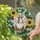 Fluffy Rabbit Sunflowers Berries Stained Glass Mosaic - Tiffany Style Nature Art Garden Decor Stained Glass Suncatcher - 1