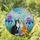 Tuxedo Tabby Cats Stained Glass Art with Green Eyes, Yellow Eyes, Sun & Purple Flowers Stained Glass Suncatcher - 2