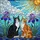Tuxedo Tabby Cats Stained Glass Art with Green Eyes, Yellow Eyes, Sun & Purple Flowers Stained Glass Suncatcher - 5