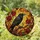 Black Crow Red Roses Gnarled Branch Stained Glass Jewel Tones Radiant Sky Mosaic Stained Glass Suncatcher - 2