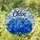 Deep Sapphire Blue Hydrangea Stained Glass Mosaic with 'Chloe' Name & Mottled Background Stained Glass Suncatcher - 2
