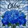 Deep Sapphire Blue Hydrangea Stained Glass Mosaic with 'Chloe' Name & Mottled Background Stained Glass Suncatcher - 5