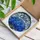 Deep Sapphire Blue Hydrangea Stained Glass Mosaic with 'Chloe' Name & Mottled Background Stained Glass Suncatcher - 3