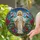 Jesus Christ Red Cardinals Stained Glass Garden Mosaic - Glowing Jewel Tone Spiritual Decor Stained Glass Suncatcher - 1