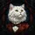 Majestic Fluffy White Persian Cat in Formal Jacket Stained Glass Tiffany Art Mosaic Stained Glass Suncatcher - 5