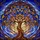 Tiffany Stained Glass Tree of Life Art - Intricate Dense Canopy Sunrise Sunset Glow Stained Glass Suncatcher - 5