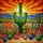 Vibrant Saguaro Cactus Desert Sunset Mosaic Cacti Succulents Stained Glass Design Stained Glass Suncatcher - 5
