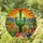 Vibrant Saguaro Cactus Desert Sunset Mosaic Cacti Succulents Stained Glass Design Stained Glass Suncatcher - 2