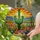 Vibrant Saguaro Cactus Desert Sunset Mosaic Cacti Succulents Stained Glass Design Stained Glass Suncatcher - 1