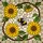 Fuzzy Bumblebee Translucent Wings Stained Glass Yellow Flowers Intricate Tiffany Mosaic Stained Glass Suncatcher - 5