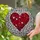 Stained Glass Heart Mosaic Art - Red Fuchsia Frosted Clear Textured Jewel Tones Love Decor Stained Glass Suncatcher - 1