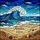 Amelia 2026 Stained Glass Blue Turquoise Ocean Waves Seashell Beach Keepsake Stained Glass Suncatcher - 5