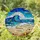 Amelia 2026 Stained Glass Blue Turquoise Ocean Waves Seashell Beach Keepsake Stained Glass Suncatcher - 2