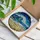 Amelia 2026 Stained Glass Blue Turquoise Ocean Waves Seashell Beach Keepsake Stained Glass Suncatcher - 3