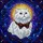 White Persian Cat Golden Halo Celestial Mosaic Intricate Dark Blue Purple Stars Nebula Stained Glass Suncatcher - 5