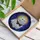 White Persian Cat Golden Halo Celestial Mosaic Intricate Dark Blue Purple Stars Nebula Stained Glass Suncatcher - 3