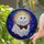 White Persian Cat Golden Halo Celestial Mosaic Intricate Dark Blue Purple Stars Nebula Stained Glass Suncatcher - 1