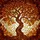 Gnarled Ancient Tree Autumn Leaves Stained Glass Tiffany Art - Glowing Mosaic Pattern Decor Stained Glass Suncatcher - 5