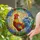 Majestic Stained Glass Rooster Jewel Tones - Intricate Morning Sky Floral Window Art Stained Glass Suncatcher - 1