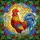 Majestic Stained Glass Rooster Jewel Tones - Intricate Morning Sky Floral Window Art Stained Glass Suncatcher - 5