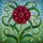 Deep Pink Dahlia Flower Stained Glass Tiffany Style Jewel Tones Cracked Ice Mosaic Stained Glass Suncatcher - 5