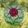 Deep Pink Dahlia Flower Stained Glass Tiffany Style Jewel Tones Cracked Ice Mosaic Stained Glass Suncatcher - 2