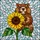 Groundhog Holding Sunflower Stained Glass Art - Tiffany Style Window Panel Decor Stained Glass Suncatcher - 5
