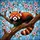 Red Panda Pink Blossoms Stained Glass Tiffany Design - Intricate Mosaic Sky Window Panel Stained Glass Suncatcher - 5