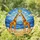 Giraffe Couple Heart Stained Glass Art - Sun Mountain Safari Wildlife Nature Landscape Stained Glass Suncatcher - 2