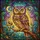 Vibrant Stylized Owl Tiffany Stained Glass Forest Canopy Moon Stars Collectible Stained Glass Suncatcher - 5