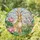 Light Brown Tan Rabbit Pink Lotus Flowers Stained Glass Tiffany Style Intricate Mosaic Stained Glass Suncatcher - 2