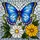 Blue Butterfly Stained Glass Tiffany Style Intricate Mosaic Floral Art Glowing Jewel Tones Stained Glass Suncatcher - 5
