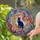 Cat Silhouette Crescent Moon Stained Glass - Deep Space Celestial Nebula Tiffany Jewel Tones Art Stained Glass Suncatcher - 1