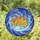 Ginger Cat Napping Crescent Moon Starry Night Sky Glowing Tiffany Style - Cat Lover Stained Glass Suncatcher - 2