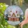 Snowy Gingerbread House Winter Evergreen Landscape Davis Family Christmas Holiday Gift Stained Glass Suncatcher - 1