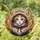 Fluffy Tricolor Kitten Stained Glass Mosaic - Golden Eyes, Hooded Outfit, Glowing Tiffany Art Stained Glass Suncatcher - 2