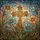 Ornate Christian Cross Stained Glass, Tiffany Style Floral Mosaic Sky Religious Home Décor Stained Glass Suncatcher - 5