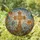 Ornate Christian Cross Stained Glass, Tiffany Style Floral Mosaic Sky Religious Home Décor Stained Glass Suncatcher - 2