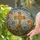 Ornate Christian Cross Stained Glass, Tiffany Style Floral Mosaic Sky Religious Home Décor Stained Glass Suncatcher - 1