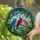 Tiffany Stained Glass Songbirds - Tree Branch, Flowers, Berries, Blue Sky & Green Foliage Stained Glass Suncatcher - 1