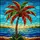 Majestic Tropical Palm Tree Tiffany Style Stained Glass Ocean Beach Island Mosaic Stained Glass Suncatcher - 5