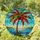 Majestic Tropical Palm Tree Tiffany Style Stained Glass Ocean Beach Island Mosaic Stained Glass Suncatcher - 2